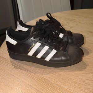 Adidas Superstar Black with White Stripes